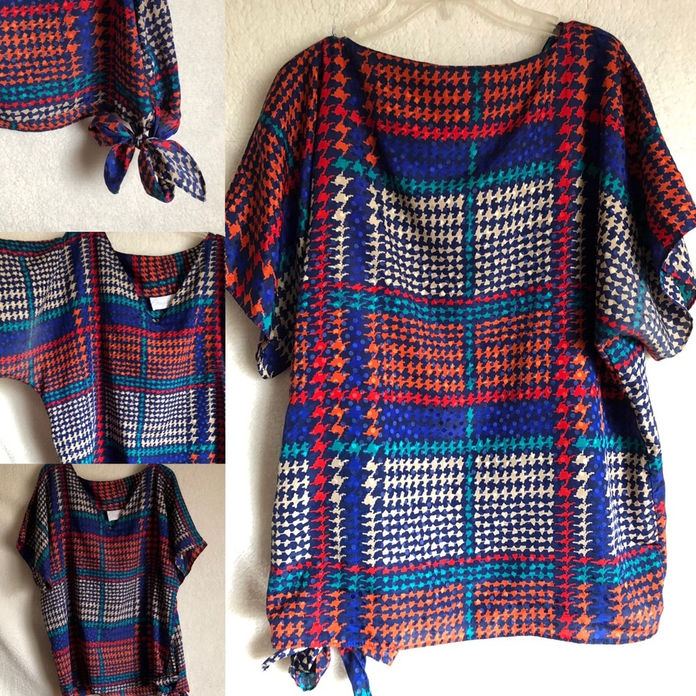 Colorful satin-silk Blouse